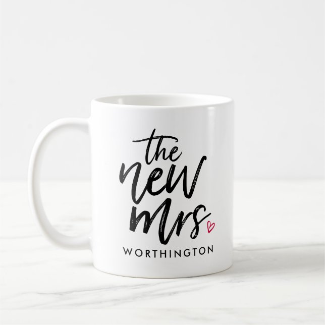 Mug Nouvelle Mme (votre nouveau nom de famille) (Gauche)
