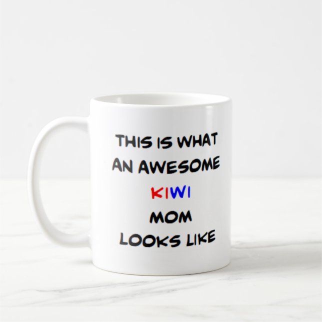 Mug nouvelle-zélande maman kiwi, génial (Gauche)