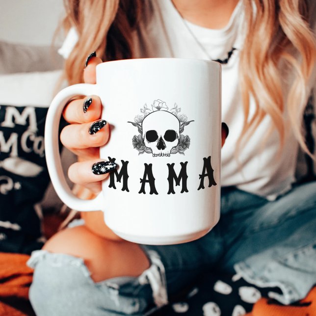 Mug NOVA Black Floral Crâne Halloween Mama (Créateur téléchargé)