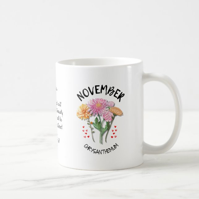 Mug NOVEMBRE Fleur Mois de naissance Chrétien personna (Droite)