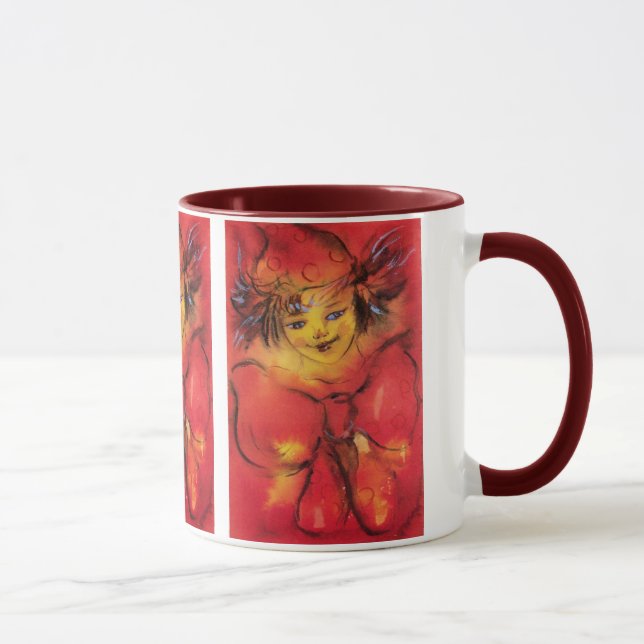 MUG NUAGE AVEC RIBBON ROUGE (Droite)