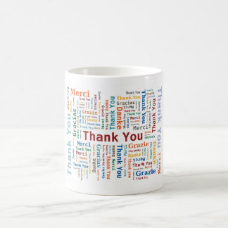 Mug Nuage de mot de Merci dans 5 langues -