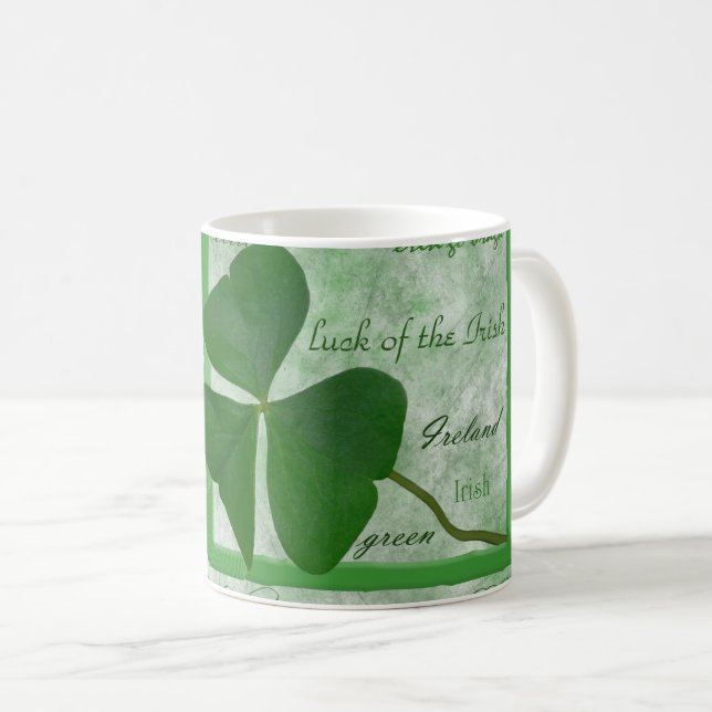 Mug Nuage de mots shamrock irlandais (Devant droit)