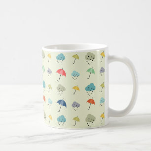 Mug Nuages et parapluies Motif moderne