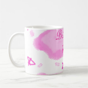 Mug nuages roses étoiles pastel demoiselle d'honneur g