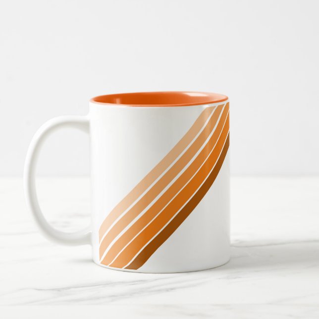 Mug - Nuances de rayures diagonales orange (Gauche)