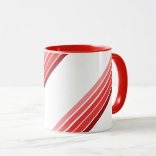 Mug - Nuances de rayures diagonales rouges