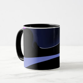 Mug Nuit de la Comète : Bleu Abstrait, Violet & Noir