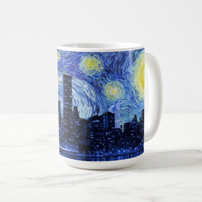 Mug Nuit étoilée au-dessus de New York City (Devant droit)