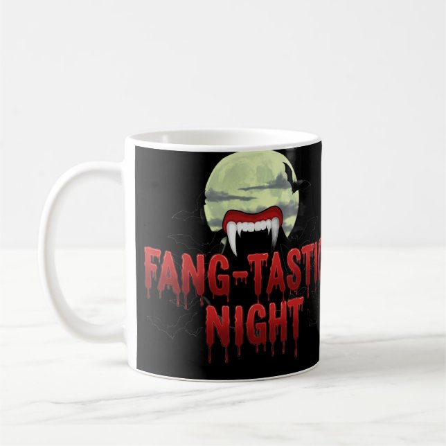 Mug Nuit fang-tastic - Halloween vampire et franges ch (Gauche)