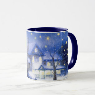 Mug Nuit Silencieuse. Cadeau de peinture de Noël