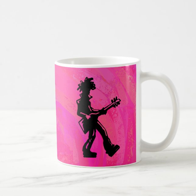 Mug Nuits de Boogie à New York Guitare Rose Chaud (Droite)