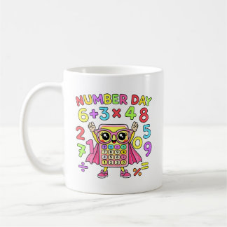 Mug Number Day Cute Calculator Character Design