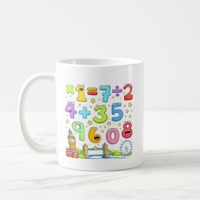 Mug Number Day Math Equations Design for Kids (Gauche)