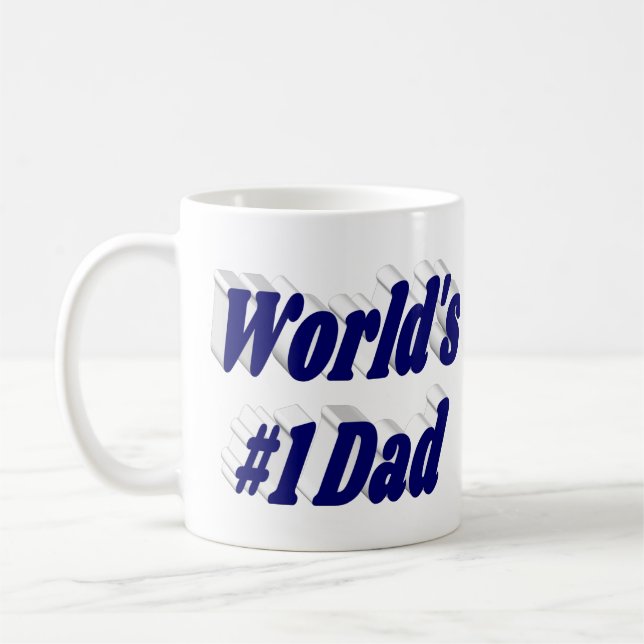 Mug Numéro 1 Fête des pères papa bleu foncé demi-texte (Gauche)