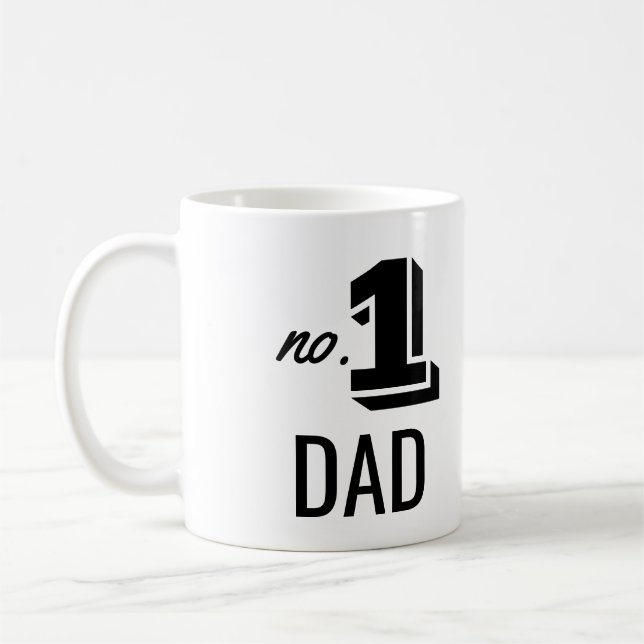 Mug numéro 1 papa fête des pères photo cadeau café mue (Gauche)