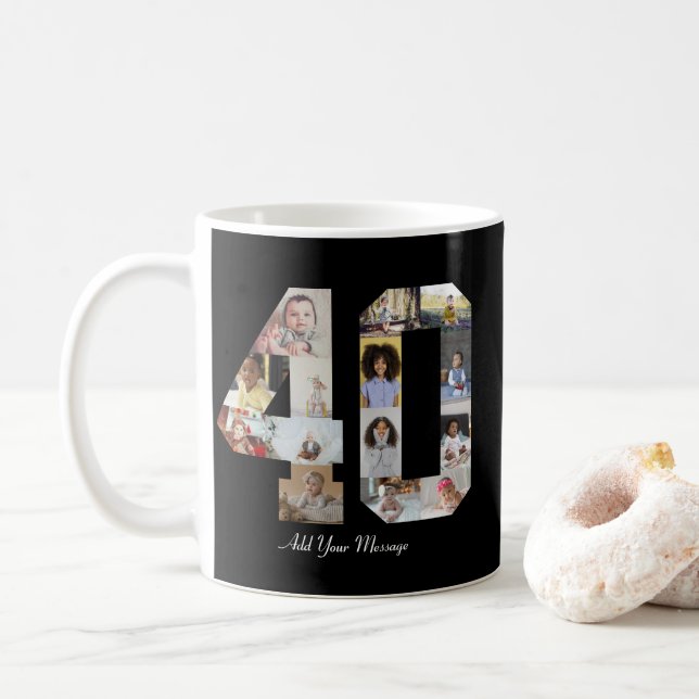 Mug Numéro 40 - Collage photo (Avec donut)