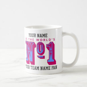 Mug Numéro Un Du Fan De Football. Claret et bleu