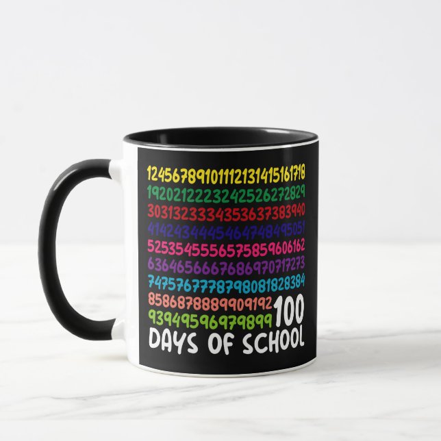 Mug Numéros mathématiques 100e Jour de l'école Enseign (Gauche)