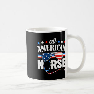 Mug Nurs du drapeau américain de l'infirmière 4 juille