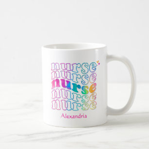 Mug "Nurse" en Elegant Rainbow Colors
