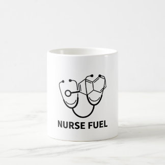 Mug Nurse Fuel Caffeine Molecule Stethoscope Minimalis
