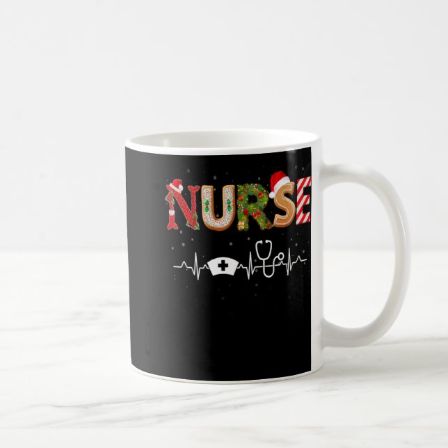 Mug Nurse Hat Heartbeat Xmas Santa Claus Snow Christma (Droite)