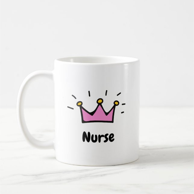 Mug Nurse Pink Princess Crown Art (Gauche)