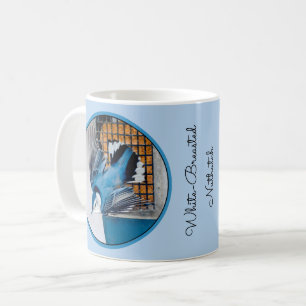 Mug Nuthatch à poitrine blanche en neige - Photo origi