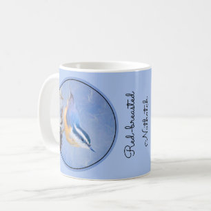 Mug Nuthatch à poitrine rouge Peinture d'art original 