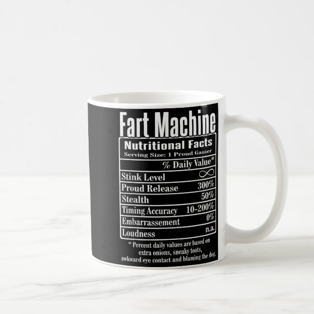 Mug Nutrion Facts Fart Machine Dad Jokes Funny Farting (Droite)