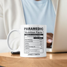 Nutrition Facts Paramedic Funny Paramedic