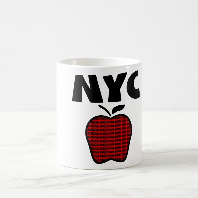 Mug NYC - Grand Apple avec chacune des 5 villes (Centre)
