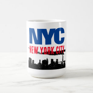 Mug NYC New York City USA Retro Vintage Bleu Rouge Bla