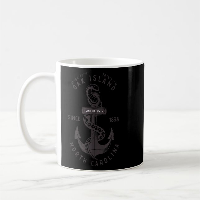Mug Oak Island NC Été Vacances Ancre Serpent (Gauche)