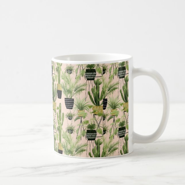 Mug Oasis intérieure | Motif de ligne Plante (Droite)