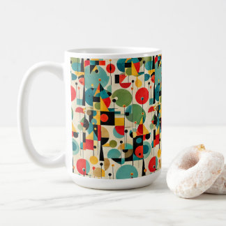 Mug Objet Abstrait Géométrique Rétro Moderne du Milieu