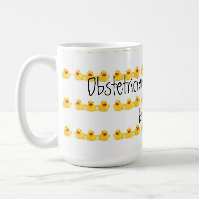 Mug Obstétriciens et canards en caoutchouc jaunes (Gauche)