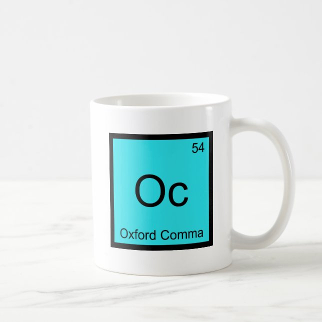 Mug Oc - Symbole de chimie de grammaire Oxford Comma (Droite)