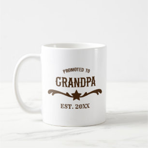 Mug Occidental Promu À Grand-Père Année Personnalisée 