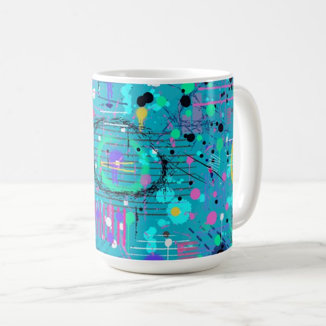 Mug Ocean Bubbles: Maximalist Art (Devant droit)
