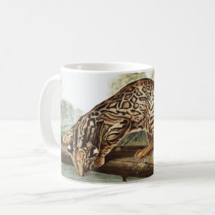 Mug Ocelot, chat léopard (Felis pardalis) Illustration