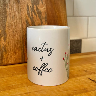 Mug Ocotillo rose Fleur Cactus Plus Aquarelle de café