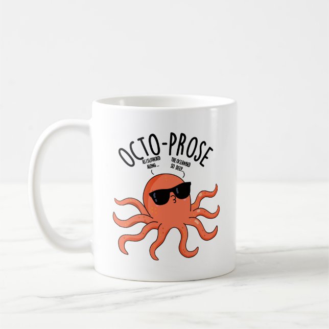 Mug Octo-prose Funny Octopus Pun  (Gauche)