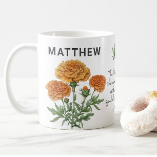 Mug Octobre Fleur de naissance Marigold Ajouter Nom
