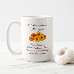 Mug Octobre Mois de naissance Fleur Marigold Elegant