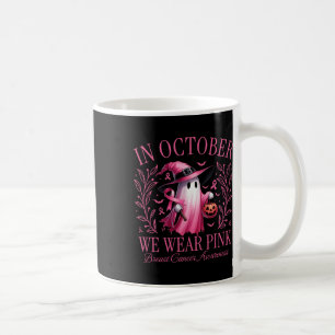 Mug Octobre Nous Portons Pink Ghost Witch Cancer du Se