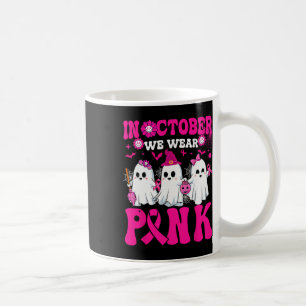 Mug Octobre Porter Pink Breast Cancer Guerrier Ghost H