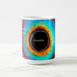 Mug Oeil cosmique éthéré Monogramme Abstrait Vibrant A