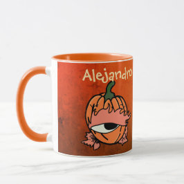 Mug Oeil dormant personnalisé du Citrouille Éffrayant